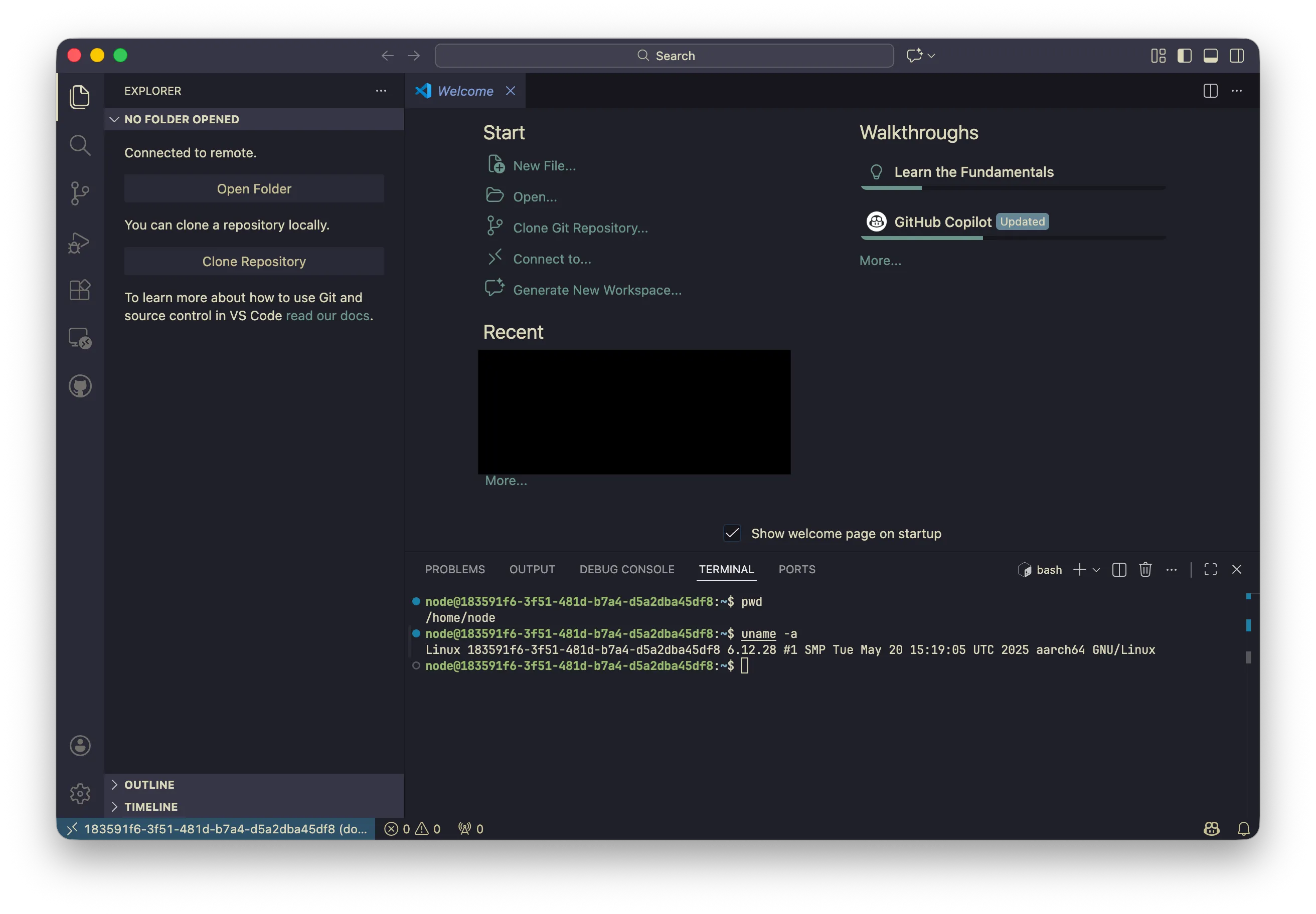 一応コンテナ内で開ける